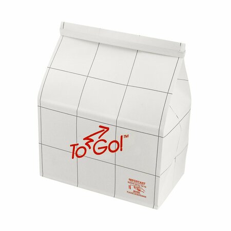 NOVOLEX Bagcraft ToGo! Deli Bag w/ Vents & Ties White 8.25 in. X 5.25 in. X 12 in. Large, 250PK 300659
